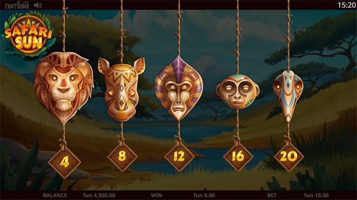 Safari Sun slot bonus choice