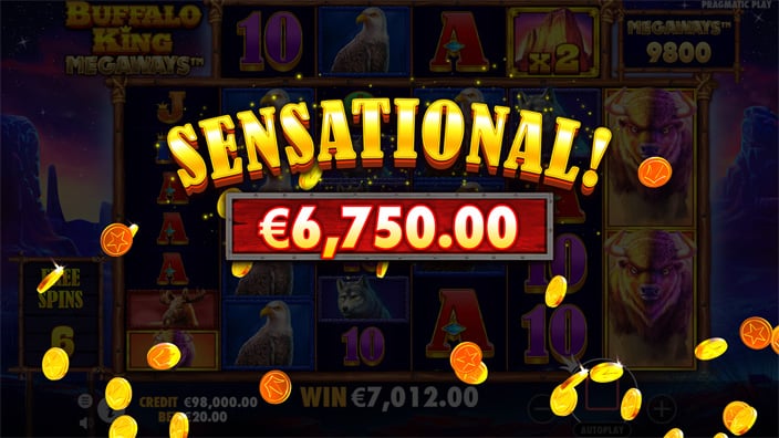 Buffalo King Megaways slot big win