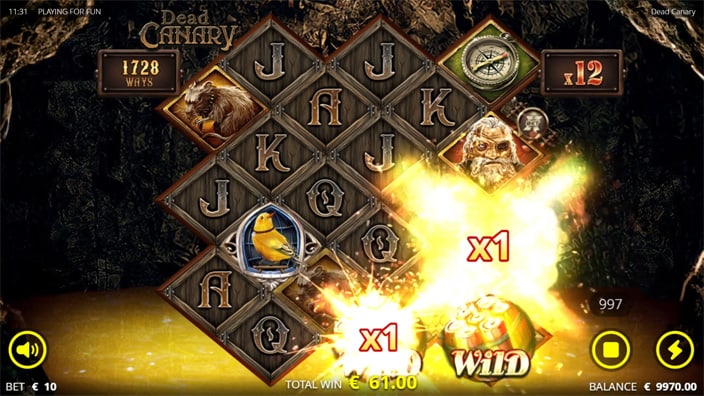 Dead Canary slot feature xbomb wild multiplier