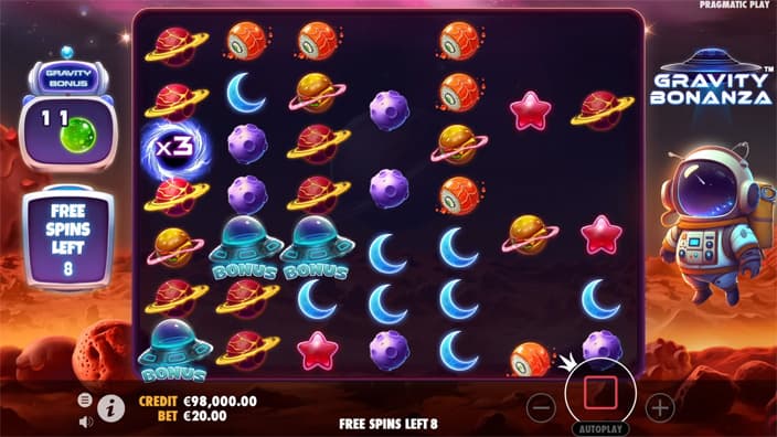 Gravity Bonanza slot tumble feature