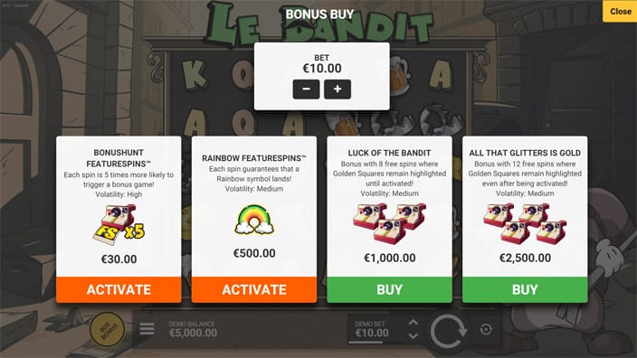 Le Bandit slot bonus buy