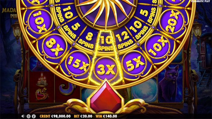 Madame Destiny Megaways slot free spins wheel