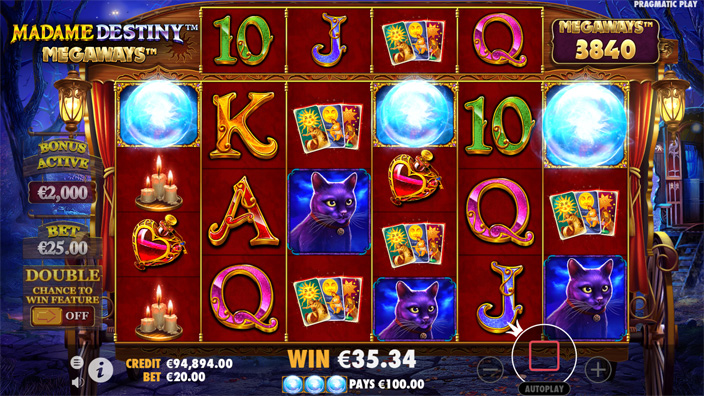 Madame Destiny Megaways slot free spins