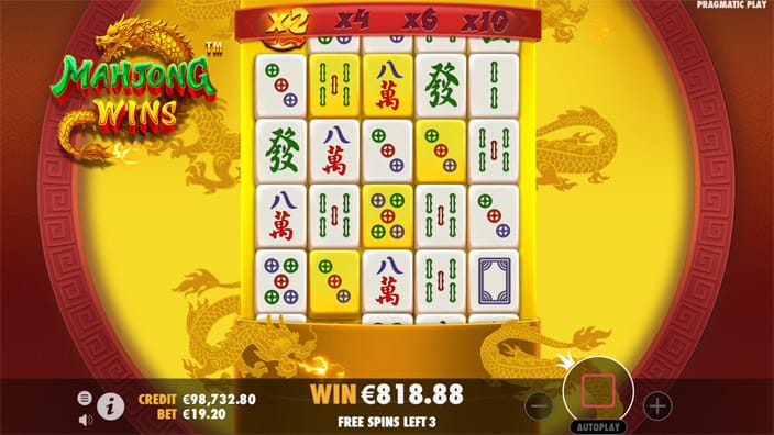Mahjong Wins slot gold symbols