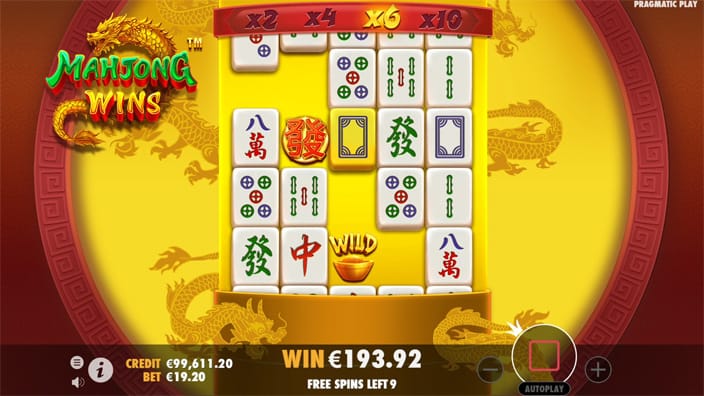 Mahjong Wins slot tumble feature