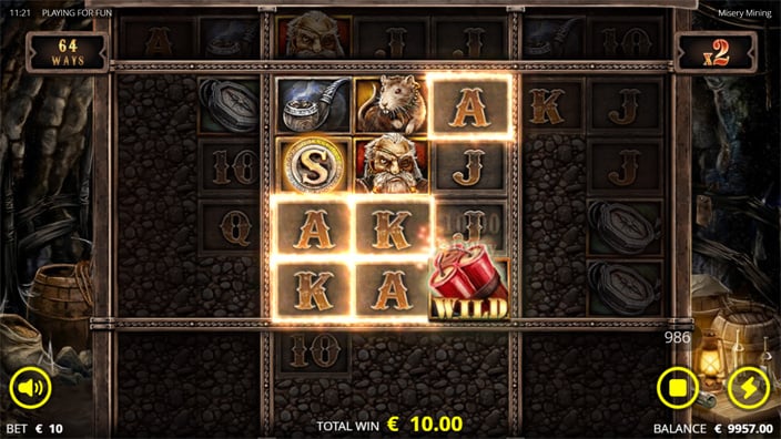 Misery Mining slot feature xbomb wild multiplier