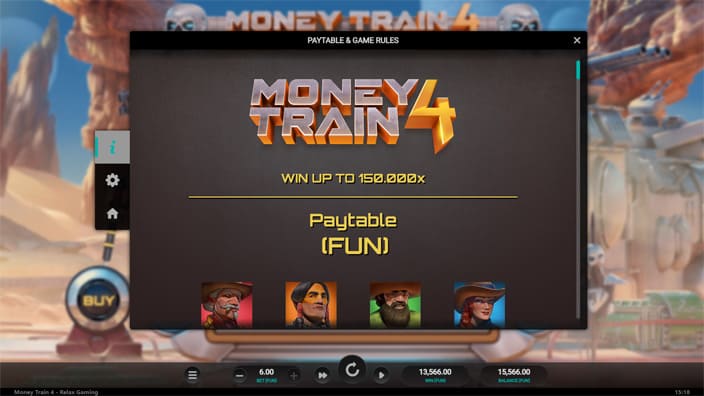 Money Train 4 slot paytable 1