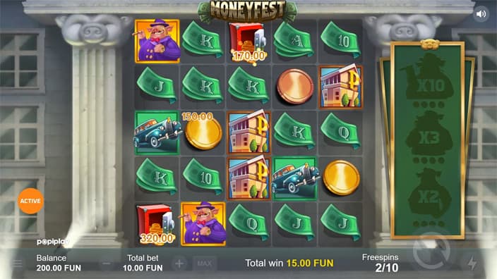 Moneyfest slot instant prize feature