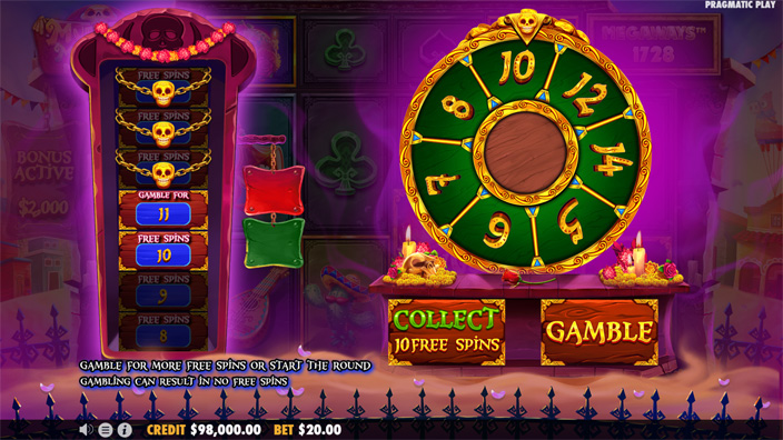 Muertos Multiplier Megaways slot gamble feature