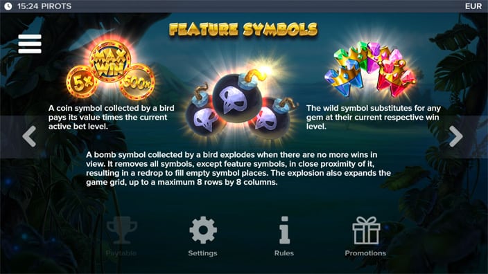 Pirots slot features