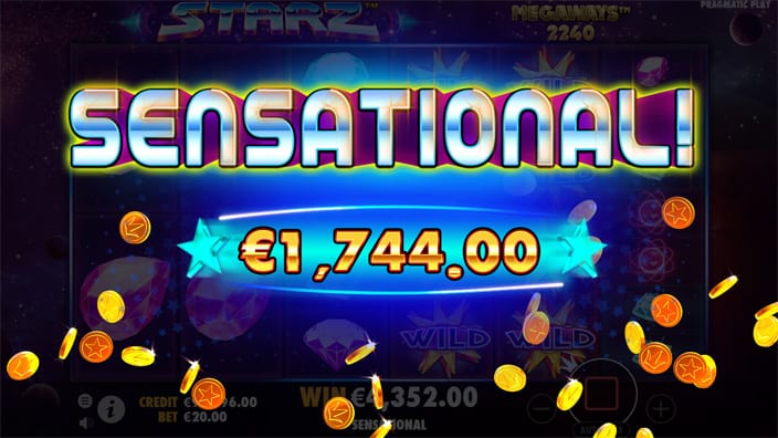 Starz Megaways slot big win