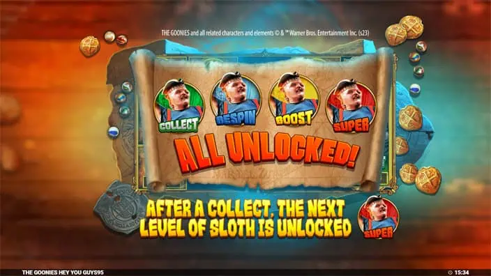 The Goonies Hey You Guys slot features 1