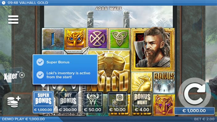 Valhall Gold slot bonus buy