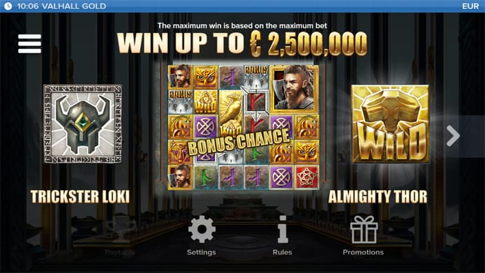 Valhall Gold slot features