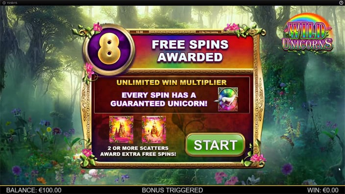 Wild Unicorns slot free spins