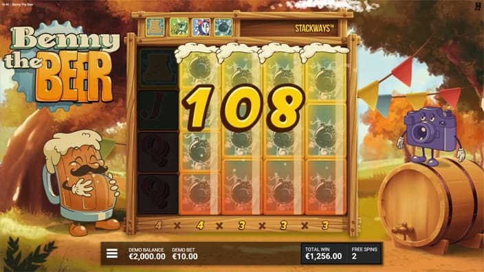 Benny the Beer slot feature stackways