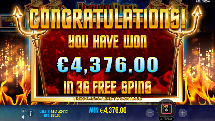 Demon Pots slot big win