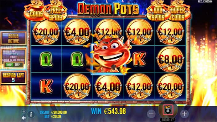 Demon Pots slot feature Coin symbol