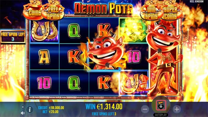 Demon Pots slot feature sticky wild