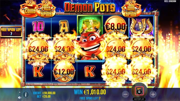 Demon Pots slot feature super coins