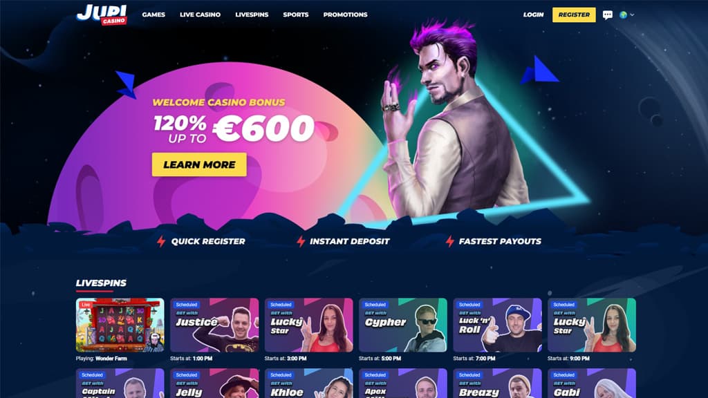 Jupi Casino website