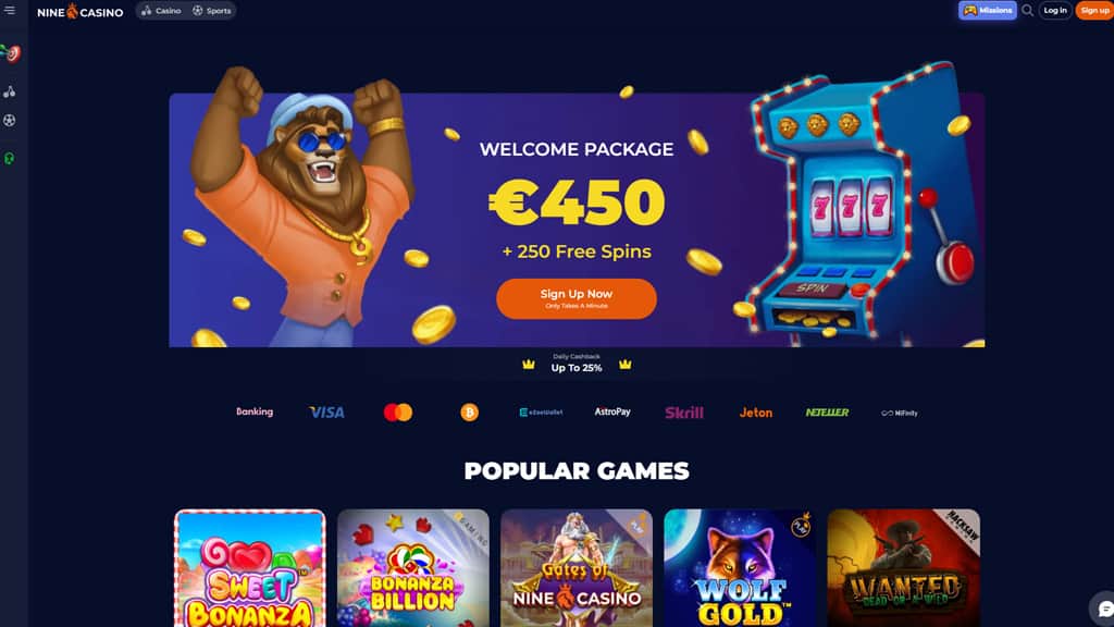 Nine casino website