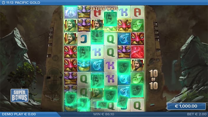 Pacific Gold slot feature ghost box