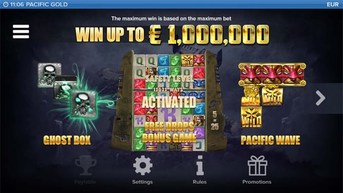 Pacific Gold slot features