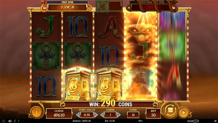 Scales of Dead slot feature sandstorm free spins