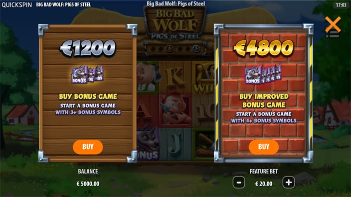 Big Bad Wolf Pigs of Steel slot bonus buy