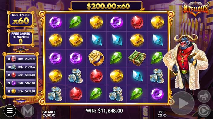 Buffaloads slot feature multipliers