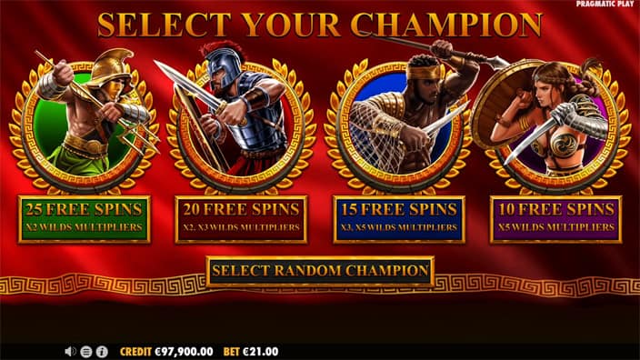 Chase for Glory slot feature select your champion