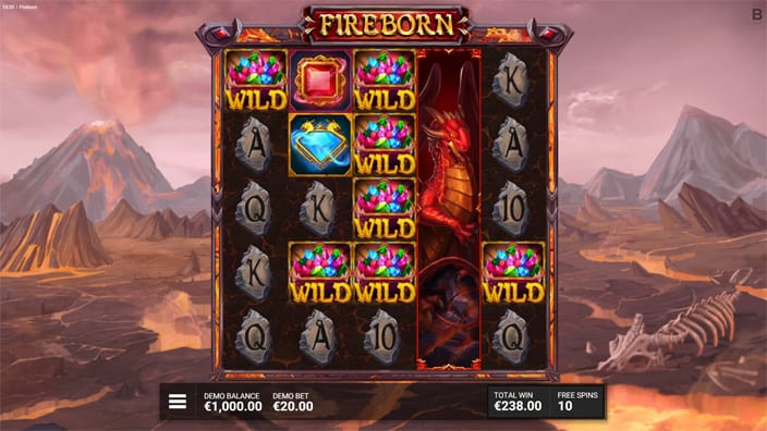 Fireborn slot feature red dragon
