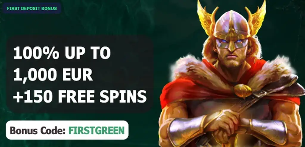 GreenSpin welcome bonus first deposit
