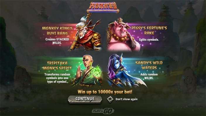 Monkey Battle for the Scrolls slot features