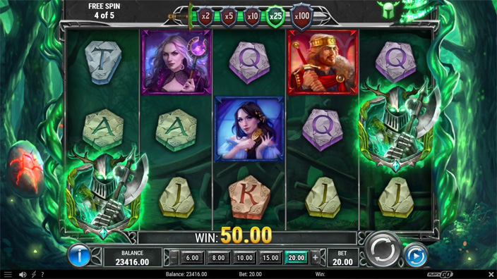 Return of the Green Knight slot shield spins feature
