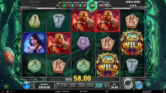 Return of the Green Knight slot wild multipliers feature