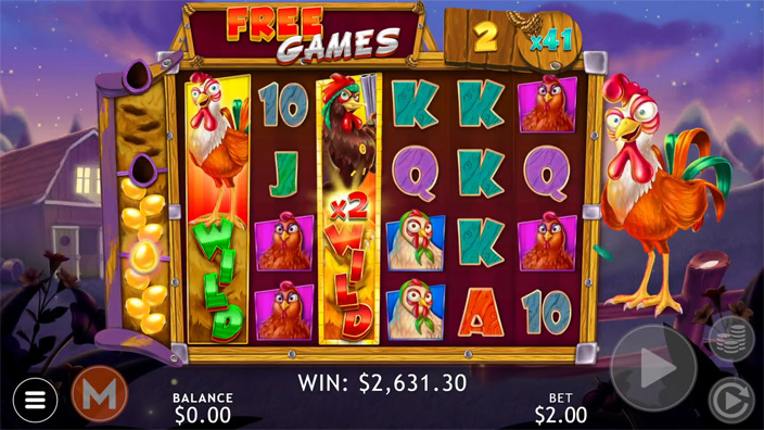 Roosters Revenge slot feature rooster wilds