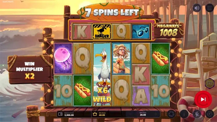Snack Attack Megaways slot feature seagull danger