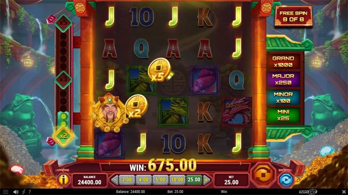 Temple of Prosperity slot coin collection feature