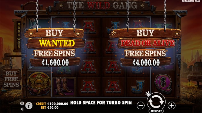 The Wild Gang slot bonus buy