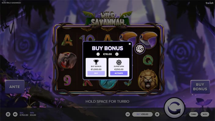 Wild Savannah slot bonus buy