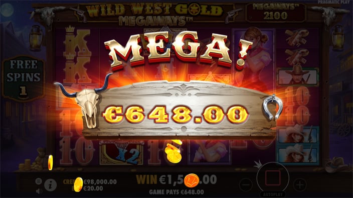 Wild West Gold Megaways slot big win