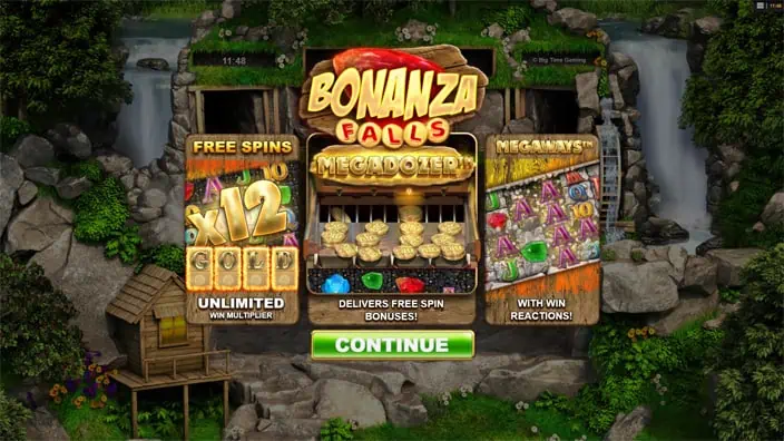 Bonanza Falls slot features