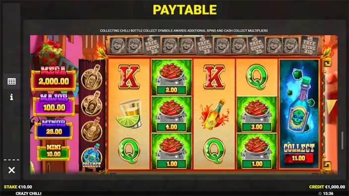 Crazy Chilli slot feature super spicy free spins