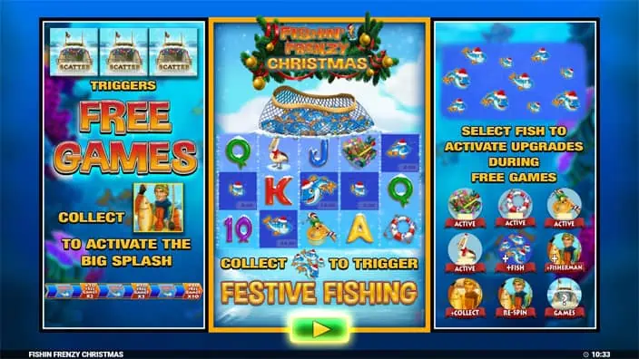 Fishin Frenzy Christmas slot features