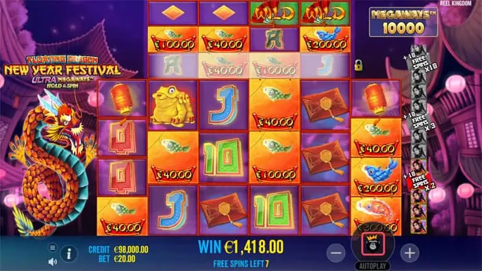 Floating Dragon New Year Festival Ultra Megaways Hold And Spin slot feature money symbol
