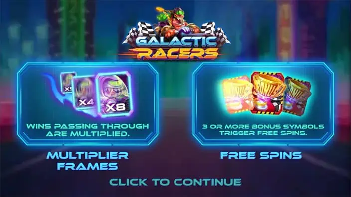 Galactic Racers Dream Drop slot features