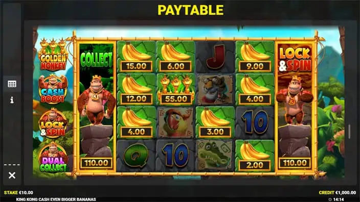 King Kong Cash Even Bigger Bananas slot feature 1