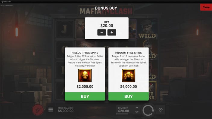 Mafia Clash slot bonus buy